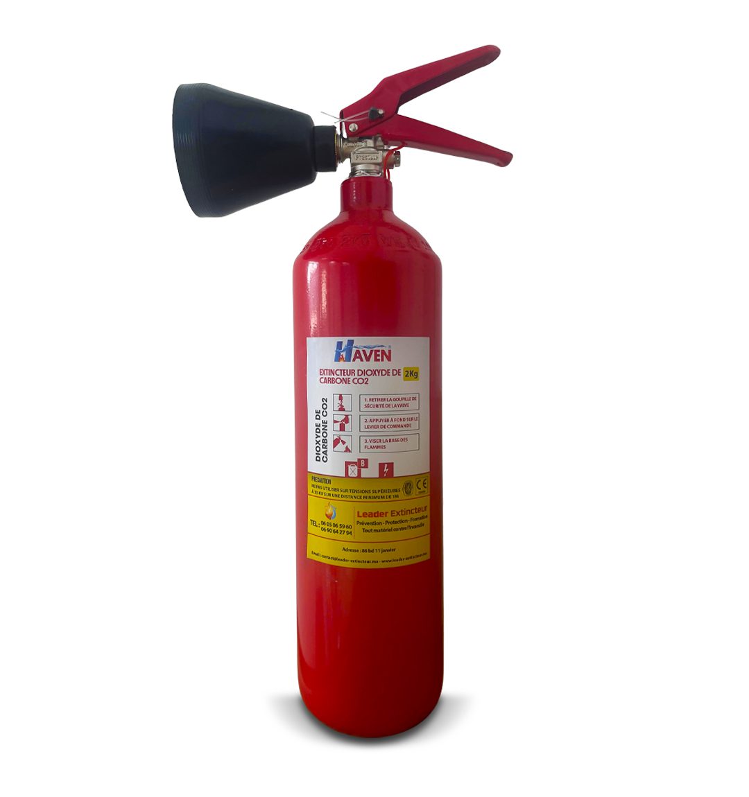 Extincteur au dioxyde de carbone CO2 2 kilogrammes
