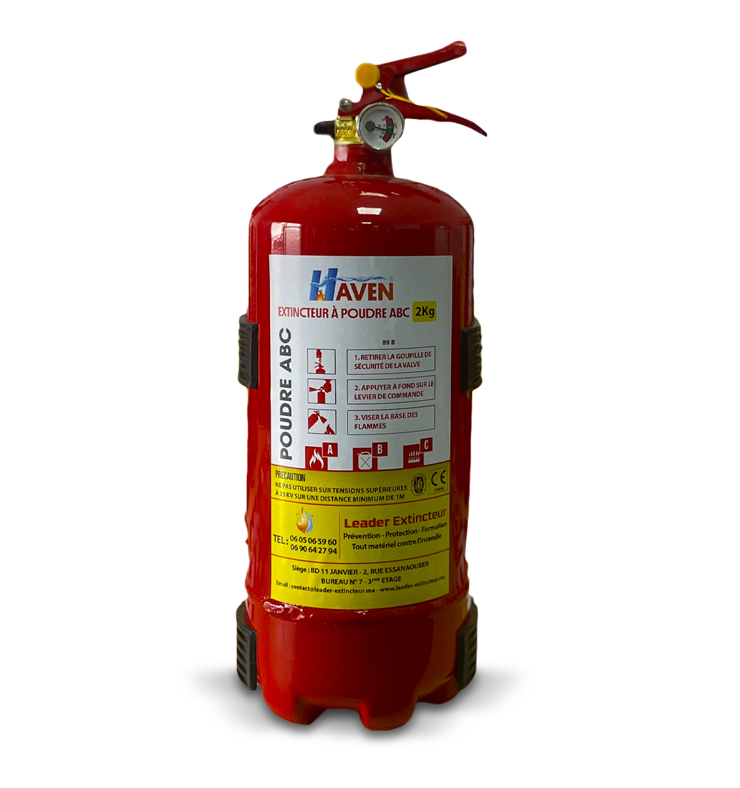 Extincteur à poudre ABC 2 kilogrammes